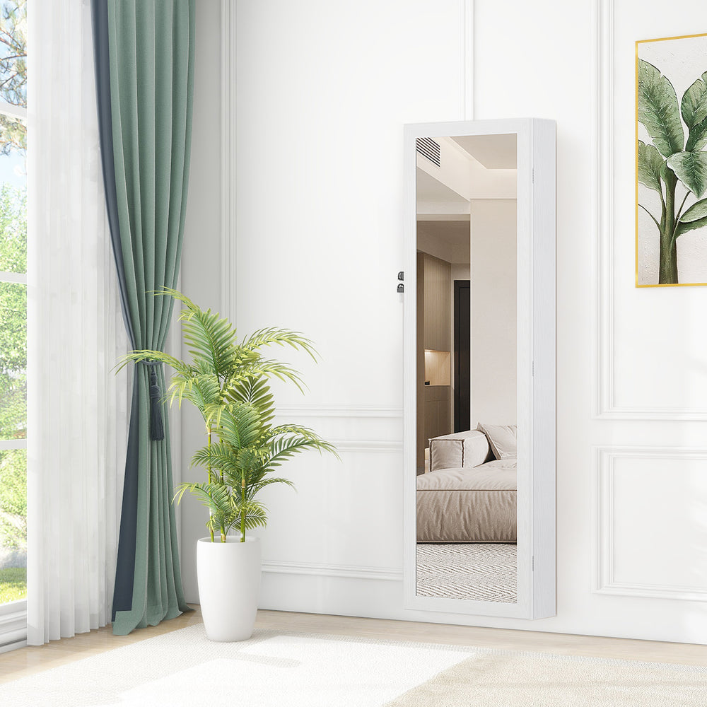 CONCETTA Jewelry Armoire Organizer with Mirror and LED Lights , Wall & Door Mounted Storage Cabinet