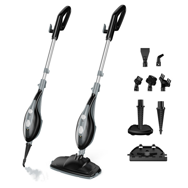 CONCETTA Steam Mop 1550W, Detachable Handheld Cleaner with 16FT Cord, 2 Washable Pads, Multi-Purpose for Hardwood, Carpet, Tile, Grout, Windows,