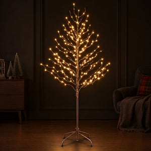 CONCETTA Lighted Star Tree, Christmas Tree with Warm White LED Lights, Adjustable Branches for Indoor Outdoor Yard Porch Decor