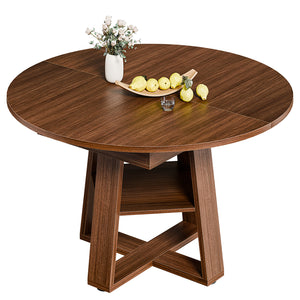 CONCETTA Extendable Dining Table for 4-8, Space-Saving with Storage Shelf, Adjustable Oval Design for Kitchen and Living Room