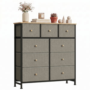 CONCETTA 9-Drawer Fabric Dresser, TV Cabinet Sideboard, Storage Organizer Cabinet for Living Room, Bedroom, Office