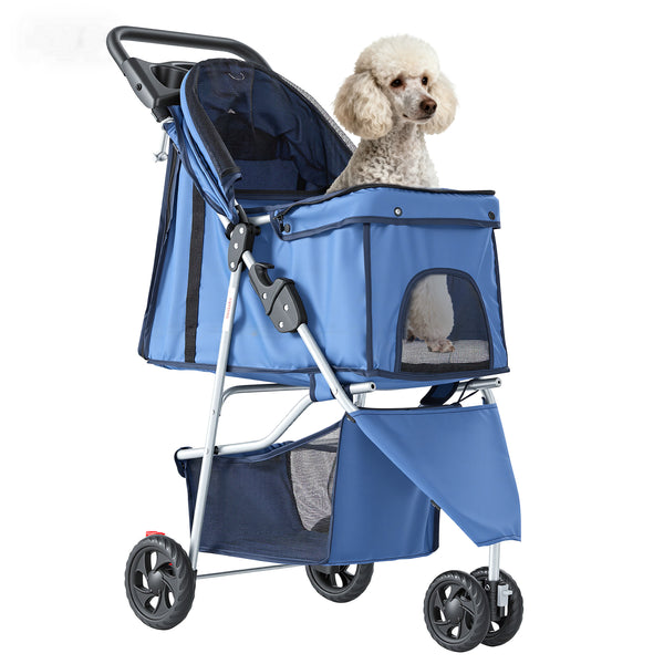 CONCETTA 3-Wheel Foldable and Waterproof Pet Stroller - Jogger Stroller for Small and Medium Dogs and Cats with Cup Holder and Removable Liner