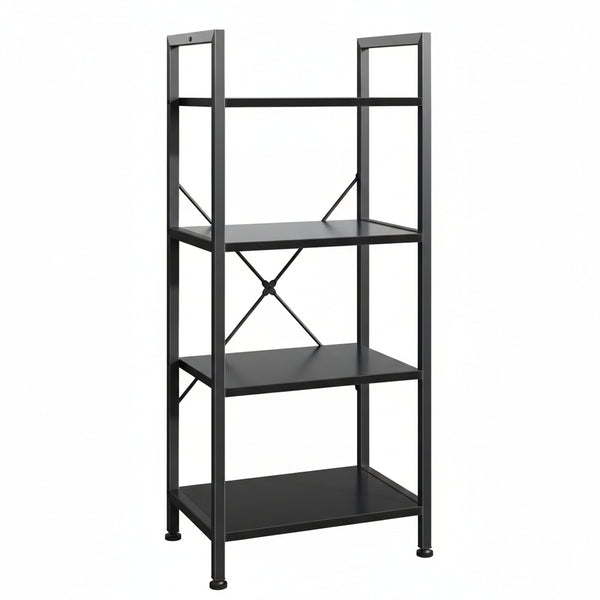 CONCETTA Bookshelf Small Industrial Storage Shelf & Shelves, Metal Bookcase for Home Office, Living Room, Bedroom