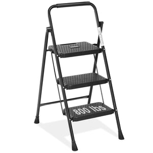 CONCETTA 2-step non-slip ladder, 800 lbs Capacity, Foldable, For use in the home and outdoors, picking up and dropping off items