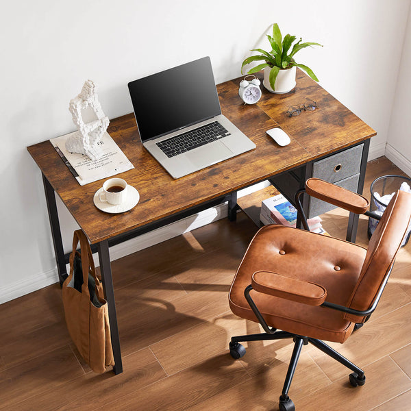 CONCETTA Computer Desk -40/47/55 inch Desk Study Desk with 2 Drawer Storage Shelf Headphone Hook for Bedroom, Game Room, Office, Living Room