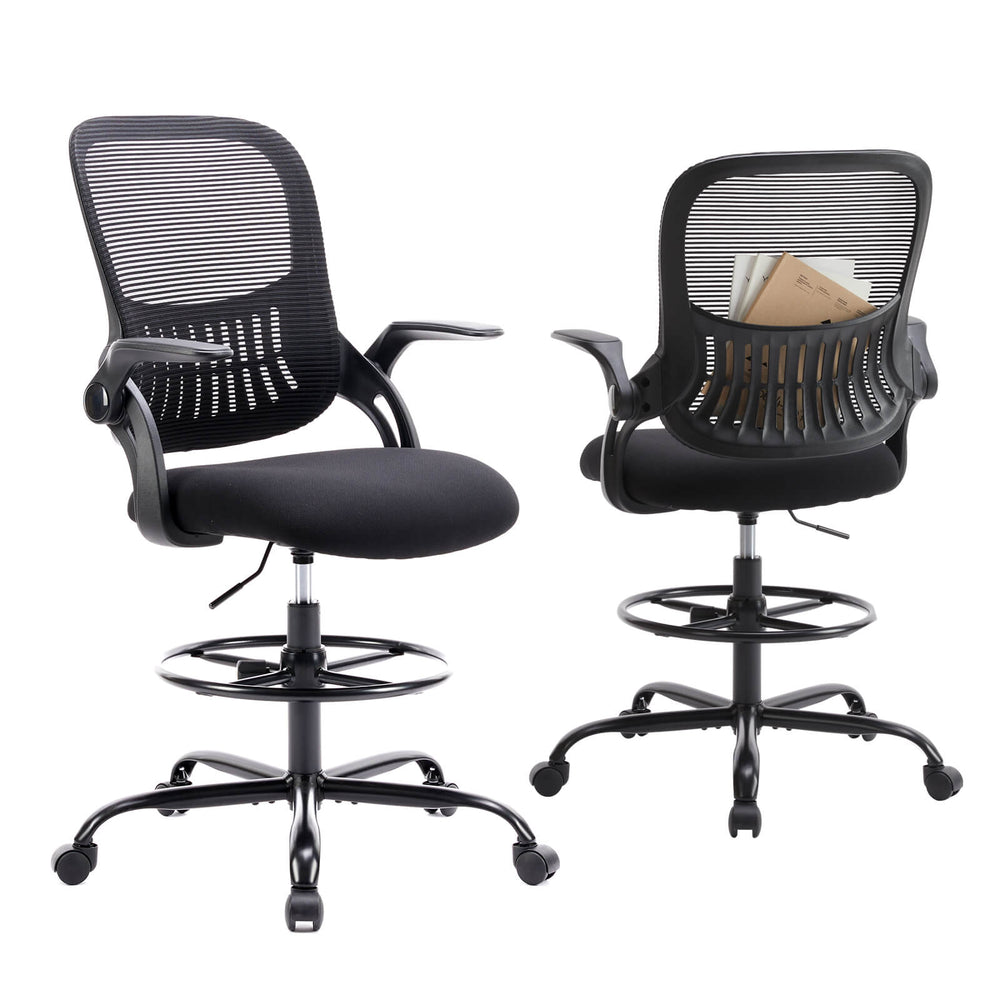 CONCETTA Office Computer Desk Chair, Ergonomic Chair with Flip-up Armrests and Lumbar Support, Height Adjustable, Breathable Mesh Back