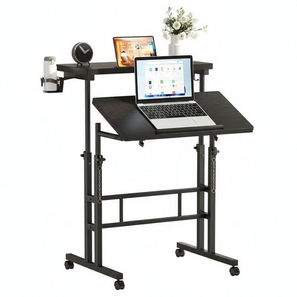 CONCETTA 23.6 inch Mobile Standing Desk, Adjustable Height Rolling Computer Desk for Home Office, Portable Treadmill Sit Stand Workstation