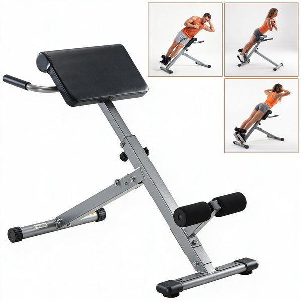 CONCETTA Roman Chair Hyperextension Bench, Adjustable Back Extension Machine with Foldable Design, Heavy Duty Frame for Glutes, Hamstrings & Core Workout
