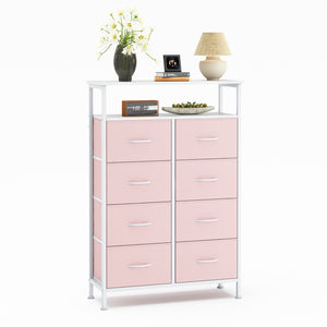 CONCETTA 8-Drawer Fabric Dresser with Open Shelf, Tall Storage Organizer for Bedroom Closet, Living Room, Hallway