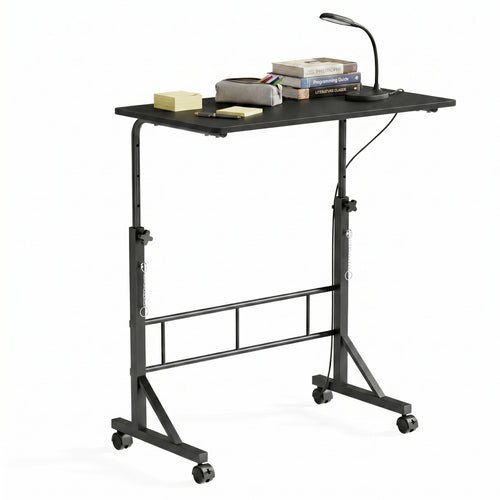 CONCETTA Adjustable Height Mobile Standing Desk with Wheels, 16"x31.5" Small Rolling Computer Desk for Home Office