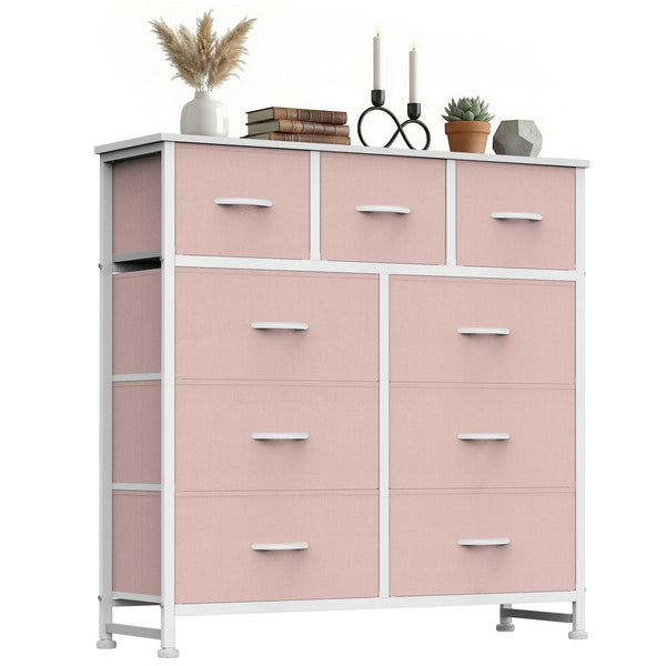 CONCETTA 9-Drawer Fabric Dresser, TV Cabinet Sideboard, Storage Organizer Cabinet for Living Room, Bedroom, Office