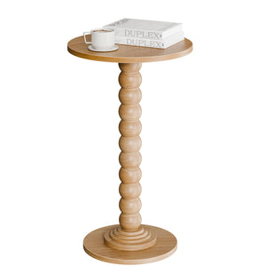 CONCETTA Modern Round Side Table, Accent End Table with Solid Wood Spindle, Small Drink Table for Living Room, Bedroom, Couch, Office