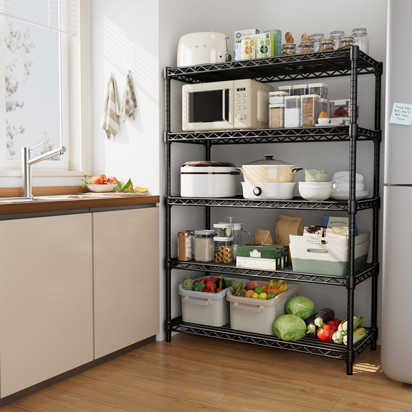Metal Wire Storage Rack, Heavy-Duty Shelving Unit for Kitchen and Bathroom Organization