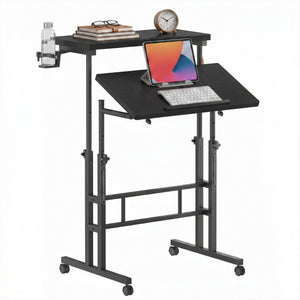 CONCETTA 23.6 inch Mobile Standing Desk, Adjustable Height Rolling Computer Desk for Home Office, Portable Treadmill Sit Stand Workstation