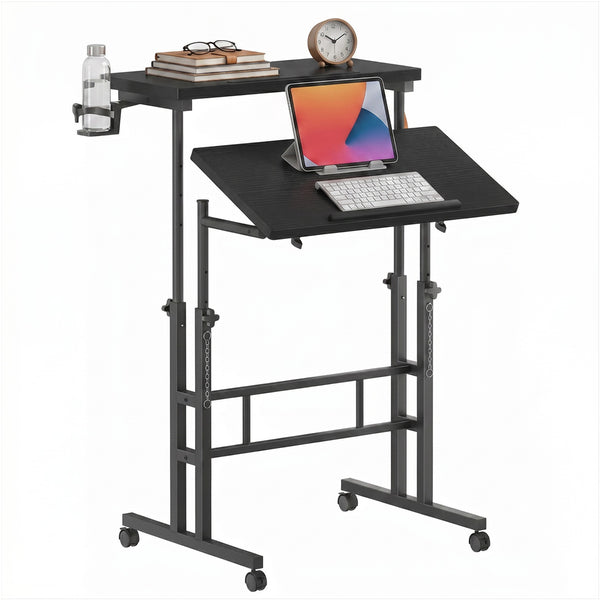 CONCETTA 23.6 inch Mobile Standing Desk, Adjustable Height Rolling Computer Desk for Home Office, Portable Treadmill Sit Stand Workstation