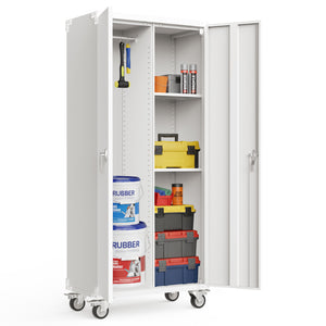 CONCETTA Metal Storage Cabinet with Pegboard and Adjustable Shelves for Garage, Home, or Office