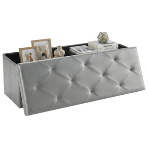 CONCETTA Folding Storage Ottoman Bench, 660lbs Weight Capacity, End‑of‑Bed Foot Rest Storage Chest for Living Room, Bedroom, Entryway