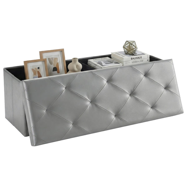 CONCETTA Folding Storage Ottoman Bench, 660lbs Weight Capacity, End‑of‑Bed Foot Rest Storage Chest for Living Room, Bedroom, Entryway