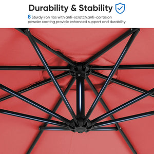 CONCETTA 10ft Offset Outdoor Patio Umbrella with Easy Tilt & Crank, Adjustable Polyester Shade for Garden, Backyard, Poolside