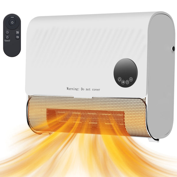 Electric Wall Heater 1500W with Thermostat and 12-Hour Timer, Ideal for Bedrooms