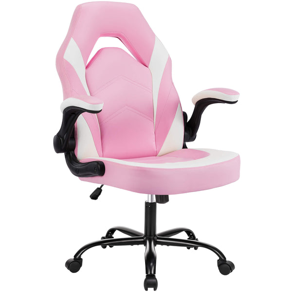 CONCETTA Ergonomic Leather Gaming Chair-Office Desk PU Leather Chair -up Armrests, Swivel Task Chair Adjustable Height for Adults Teens Kids