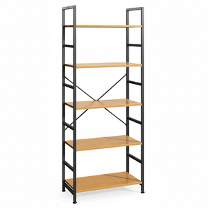 CONCETTA Bookshelf Small Industrial Storage Shelf & Shelves, Metal Bookcase for Home Office, Living Room, Bedroom