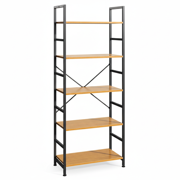 CONCETTA Bookshelf Small Industrial Storage Shelf & Shelves, Metal Bookcase for Home Office, Living Room, Bedroom