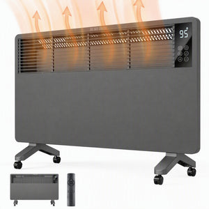 CONCETTA Electric Space Heater, 1500W Panel Convection Heater with Remote Control, Wall‑mount & Freestanding, 25H Timer Overheat Tip‑Over Safety Protection for Living Room Bedroom
