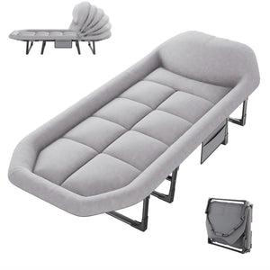CONCETTA 71 Inch Camping Cot Extra Wide, Heavy-Duty Oxford Fabric, Portable Folding Sleeping Bed