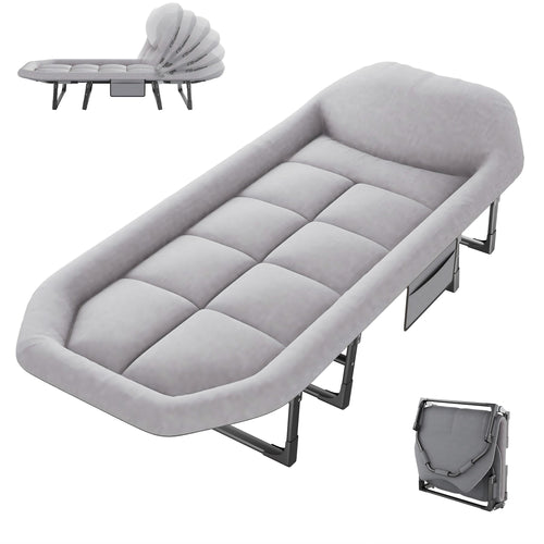 CONCETTA 71 Inch Camping Cot Extra Wide, Heavy-Duty Oxford Fabric, Portable Folding Sleeping Bed