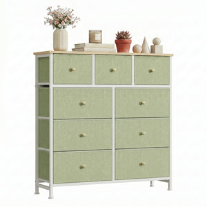 CONCETTA 9-Drawer Fabric Dresser, TV Cabinet Sideboard, Storage Organizer Cabinet for Living Room, Bedroom, Office