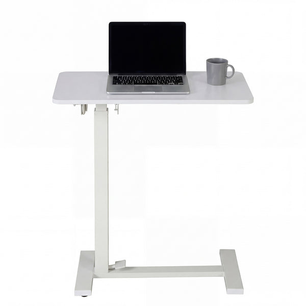 CONCETTA Small Standing Desk Rolling Table with Wheels, Portable Rolling Computer Table with Tilting Top, Adjustable Height Standing Workstation for Home Office, Bed, Sofa, Classroom