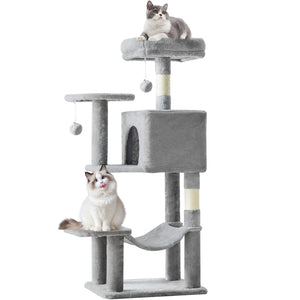 CONCETTA 44in Multi Level Cat Tree Tower,Cat Scratching Posts with Large Top Perch and Hammock