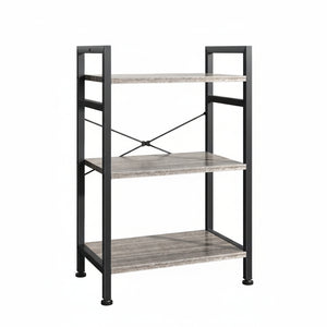 CONCETTA Bookshelf Small Industrial Storage Shelf & Shelves, Metal Bookcase for Home Office, Living Room, Bedroom