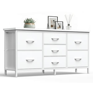 CONCETTA Storage TV Dresser, Metal Frames Resist Deformation, Adjustable Feet Prevent Tipping, Supports TV up to 55-80 inch, Suitable for Living Room