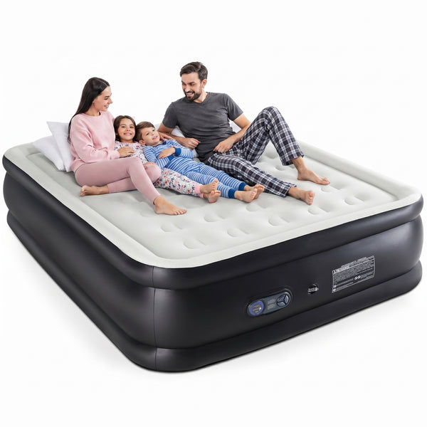 SHOUFTW Air Mattress with Built in Pump, 600LBS Weight Capacity for Camping, Home, Guests