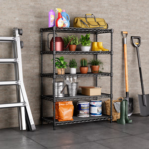Metal Wire Storage Rack, Heavy-Duty Shelving Unit for Kitchen and Bathroom Organization
