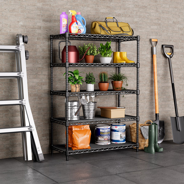 Metal Wire Storage Rack, Heavy-Duty Shelving Unit for Kitchen and Bathroom Organization