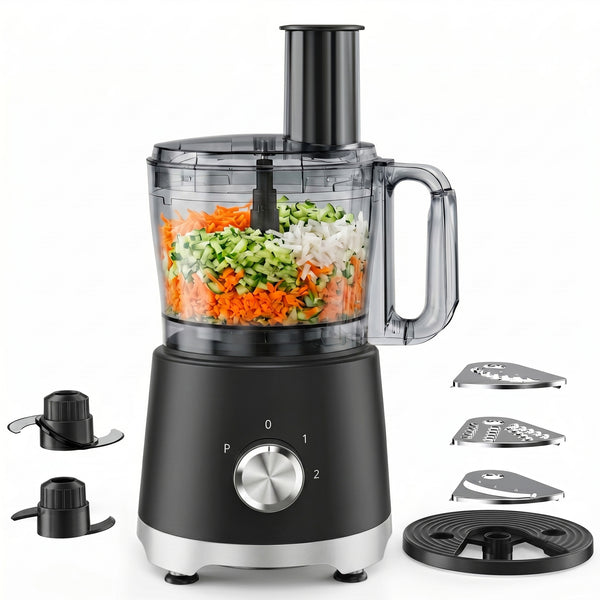 CONCETTA 12-Cup Food Processor & Vegetable Chopper, Stack & Snap Design, 450W 2-Speed Motor, Stainless Steel Blades, BPA-Free Bowl