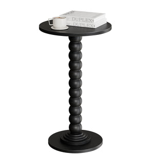 CONCETTA Modern Round Side Table, Accent End Table with Solid Wood Spindle, Small Drink Table for Living Room, Bedroom, Couch, Office