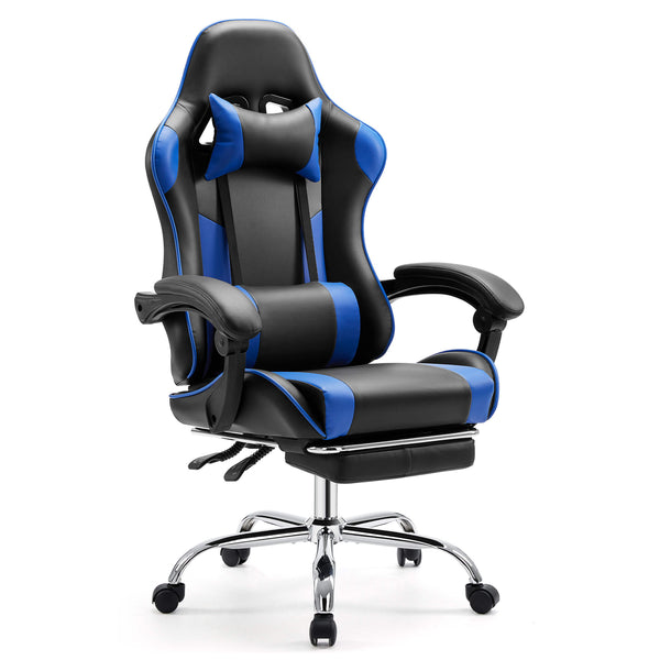 CONCETTA Gaming Chair Ergonomic Office Chair With Foot Rest, Big And Tall Executive Desk Chair With Lumbar Support, Padded Arms, Computer Chair For Home Office, Bedroom