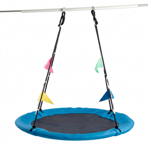 CONCETTA 40inch Outdoor Saucer Swing for Kids, Adjustable Ropes, Straps Carabiners, 440 lb Capacity, 600D Oxford Fabric