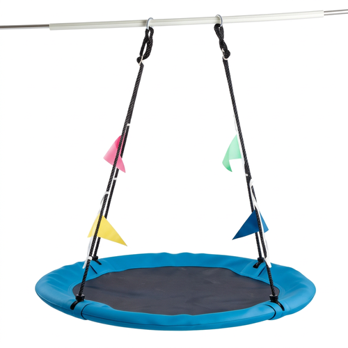 CONCETTA 40inch Outdoor Saucer Swing for Kids, Adjustable Ropes, Straps Carabiners, 440 lb Capacity, 600D Oxford Fabric