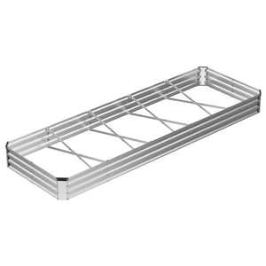 SHOUFTW Galvanized Rectangular Raised Garden Bed, Outdoor Metal Planter Box with Rust-Resistant Steel, Easy to Assemble, Ideal for Vegetables, Flowers & Herbs