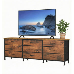 CONCETTA Storage TV Dresser, Metal Frames Resist Deformation, Adjustable Feet Prevent Tipping, Supports TV up to 55-80 inch, Suitable for Living Room
