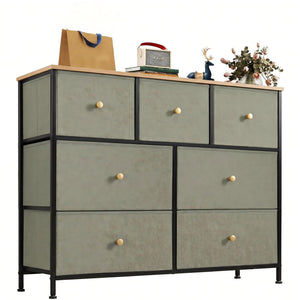 CONCETTA 7-Drawer Fabric Storage Cabinet for Adults, TV Cabinet Sideboard, Organizer Furniture for Living Room, Office, Kitchen, Hallway