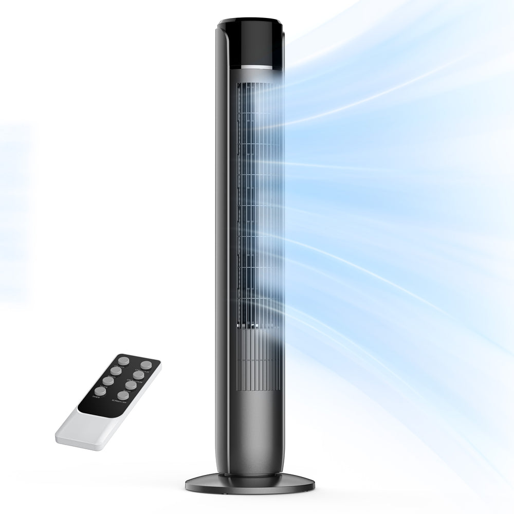 CONCETTA Quiet 36" Tower Fan with Remote, 5 Speeds, 4 Wind Modes, Auto Temp Control, 12H Timer & Wide Oscillation – Ideal for Bedroom or Living Room