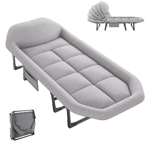 SHOUFTW Folding Camping Cots, Adjustable Camping Bed with Mattress for Camping,Outdoor Acticity