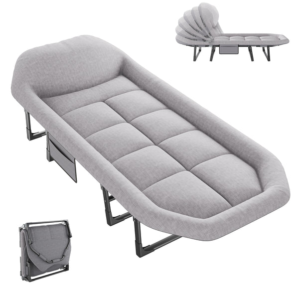 SHOUFTW Folding Camping Cots, Adjustable Camping Bed with Mattress for Camping,Outdoor Acticity