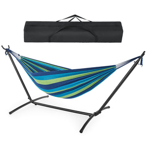Double Hammock with Space-Saving Steel Stand, Heavy-Duty 450lb Capacity, Portable Carrying Bag